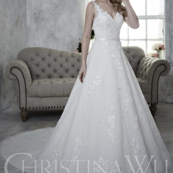 Christina Wu Wedding Dress 15607 Size 14 White NWT